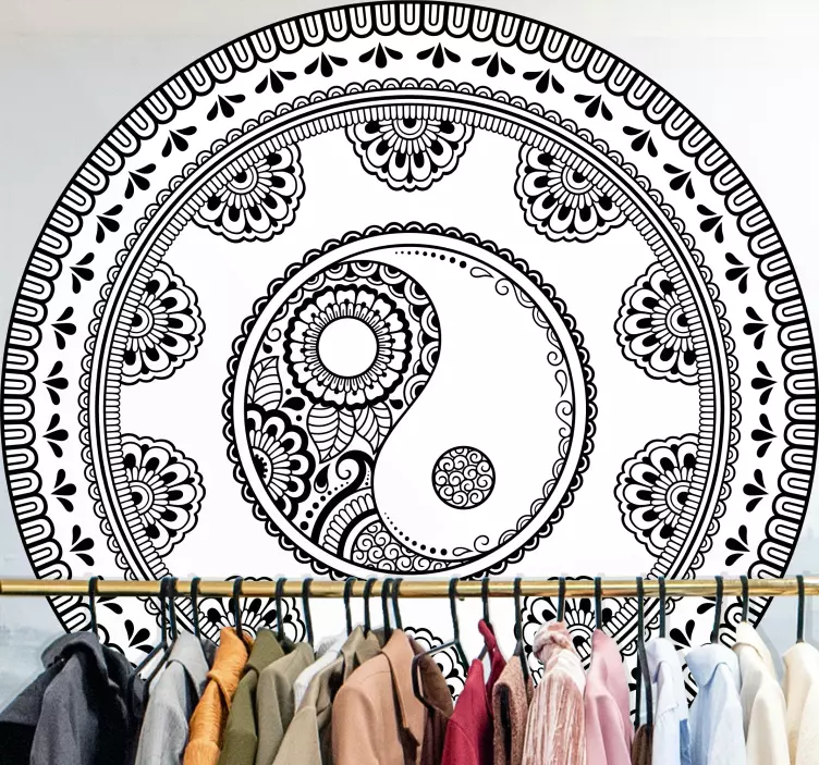 Autocolante animal mandala yin yang - TenStickers