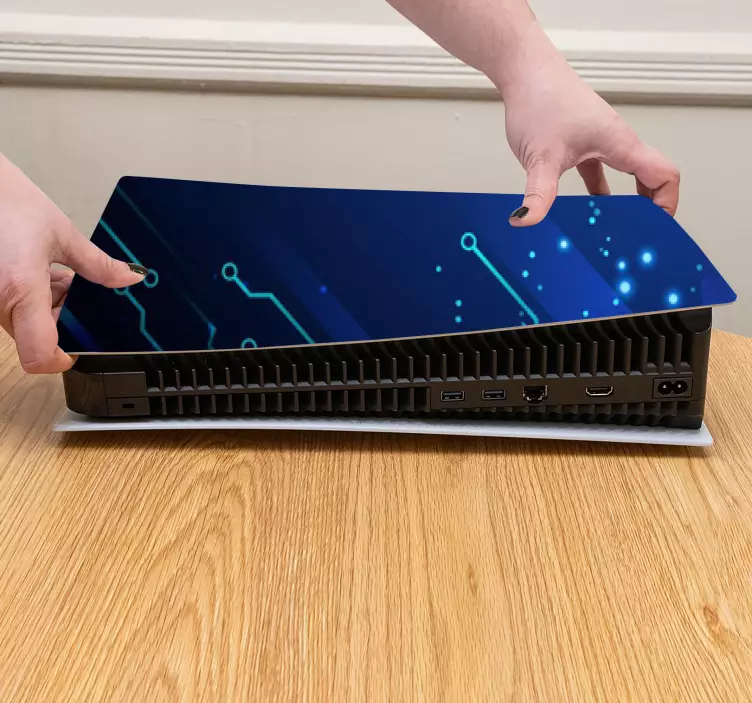 Adesivo PS5 padrão de circuito azul - TenStickers