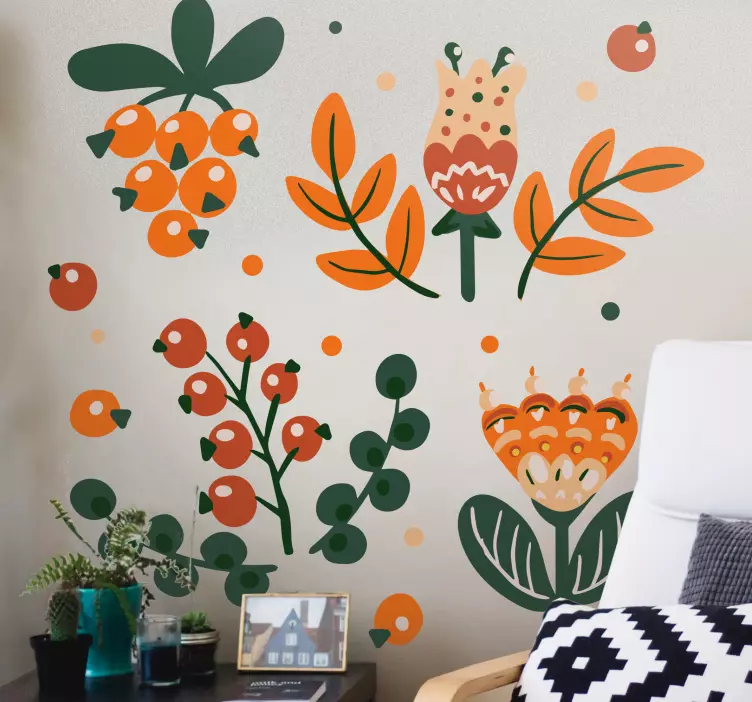 Adesivo flor com padrões florais coloridos - TenStickers