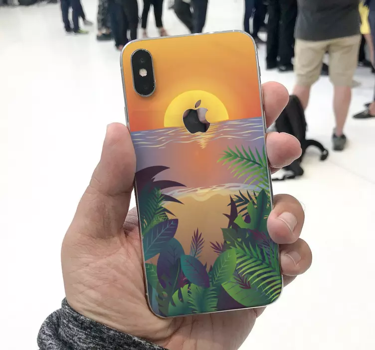 Autocolante animal pôr do sol com palmeiras - TenStickers