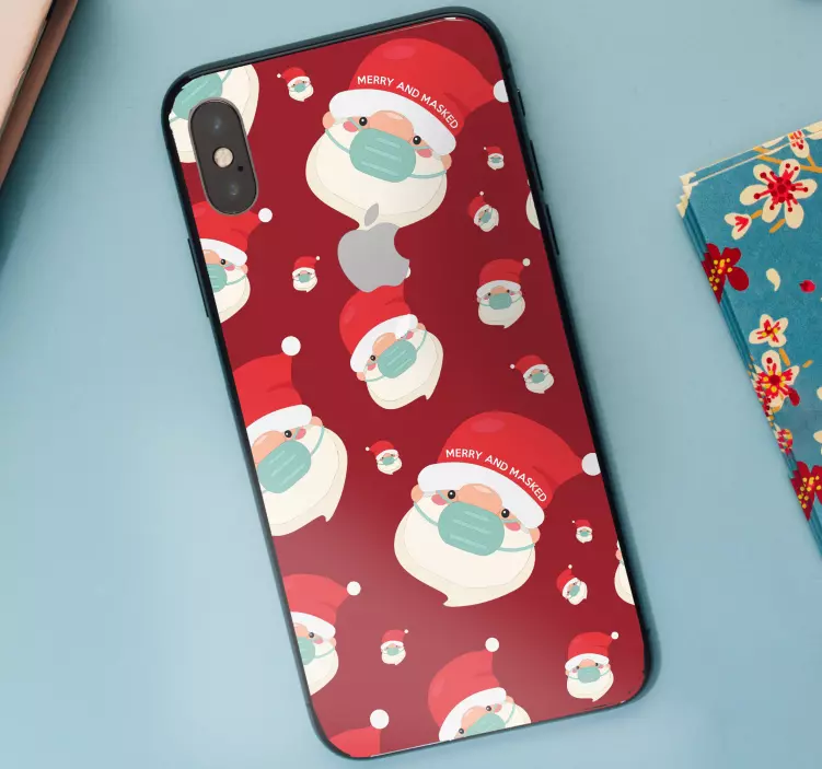 Autocolante animal rostos alegres de papai noel - TenStickers