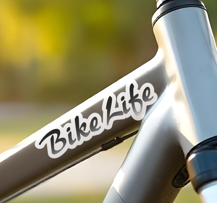 Autocolante animal texto sobre vida de bicicleta - TenStickers