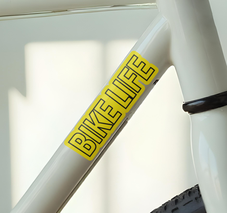 Autocolante animal vida de bicicleta com fundo amarelo - TenStickers