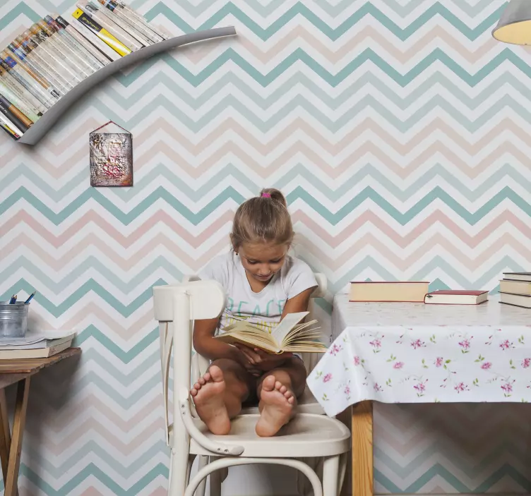 Adesivo geométrico com padrão de chevron - TenStickers