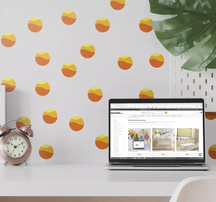 Adesivo geométrico padrões de círculos coloridos - TenStickers