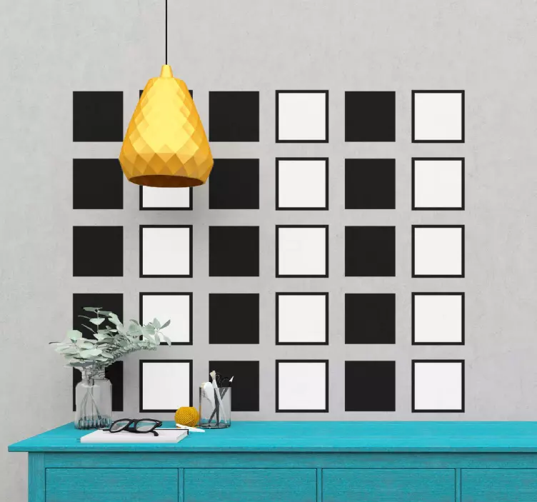 Adesivo geométrico padrões quadrados geométricos - TenStickers
