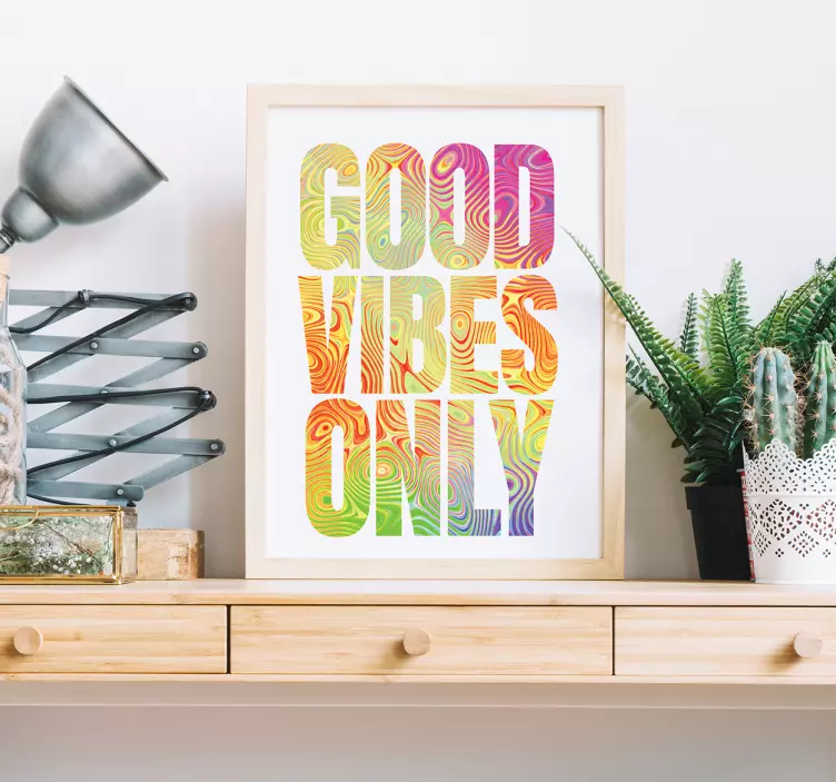Adesivo ''good vibes only'' Tie Dye - TenStickers