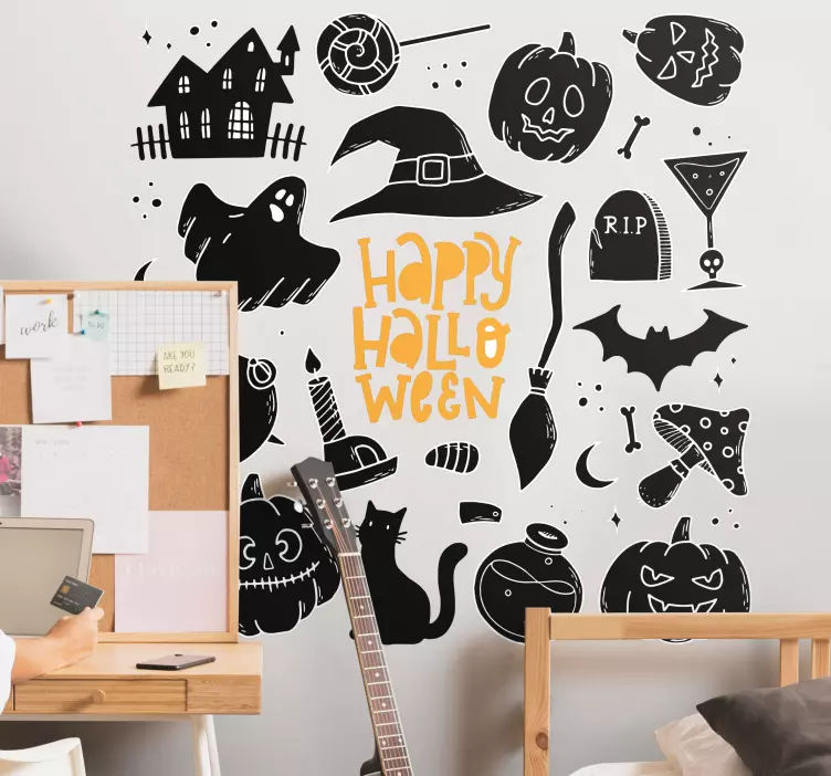 Adesivo Halloween elementos assustadores - TenStickers