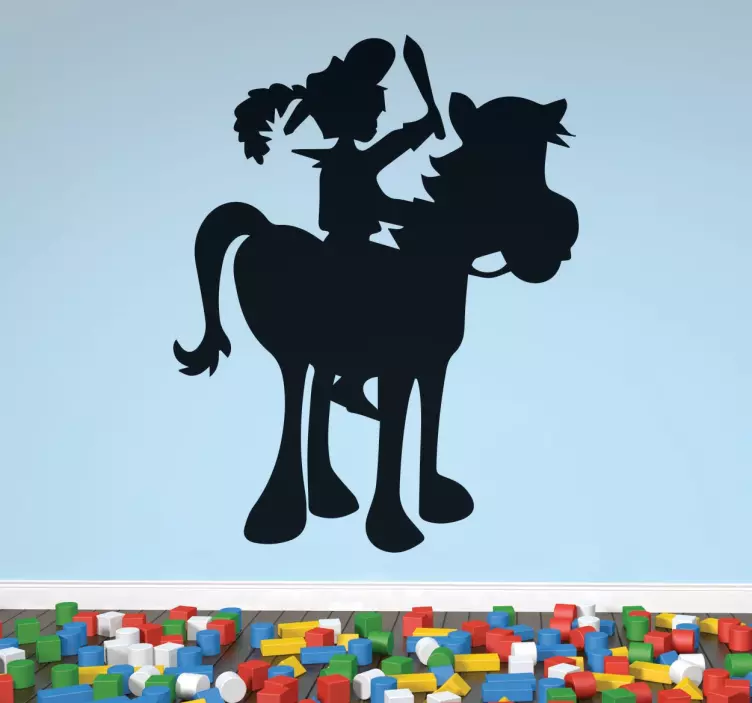 Adesivo infantil silhueta cavaleiro - TenStickers