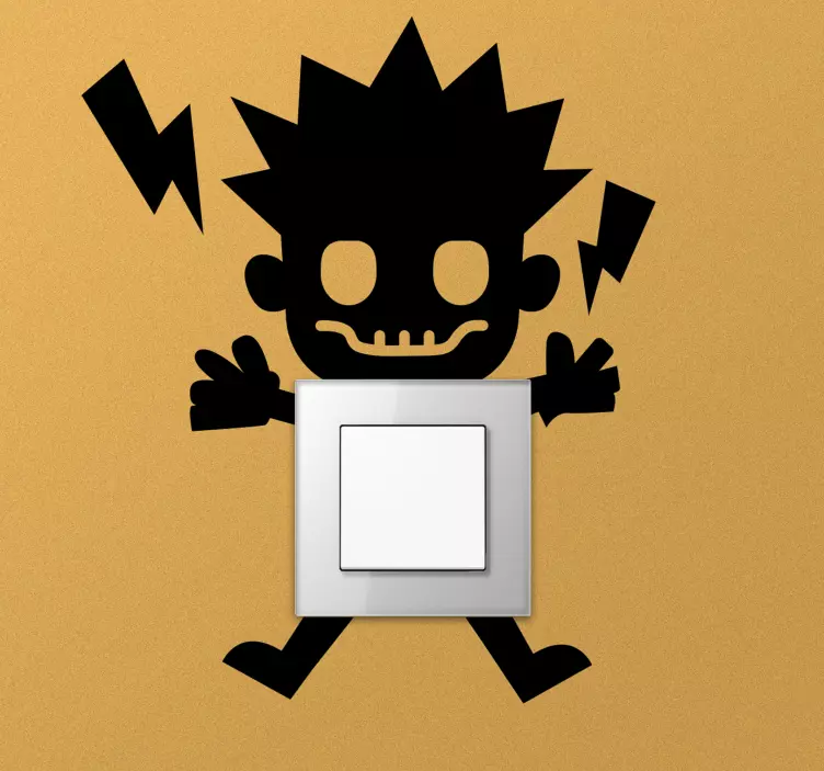 Adesivo interruptor personagem eletrocutado - TenStickers
