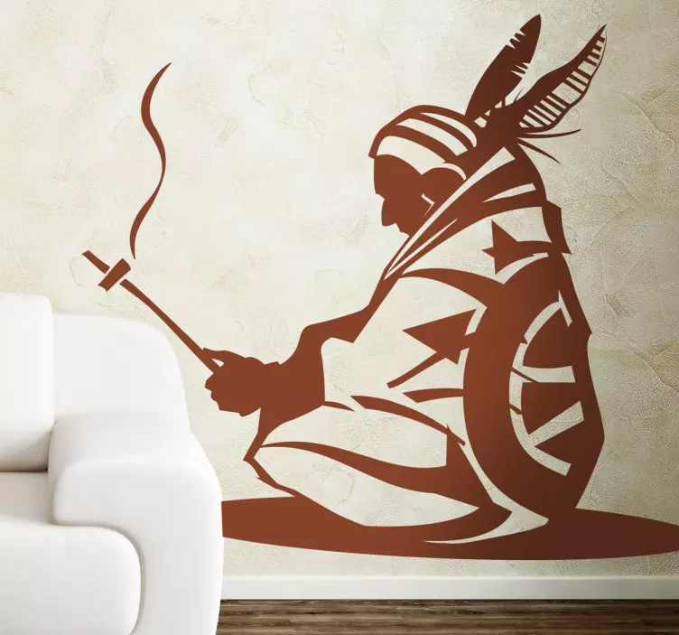 Adesivo monocromático chefe indiano - TenStickers