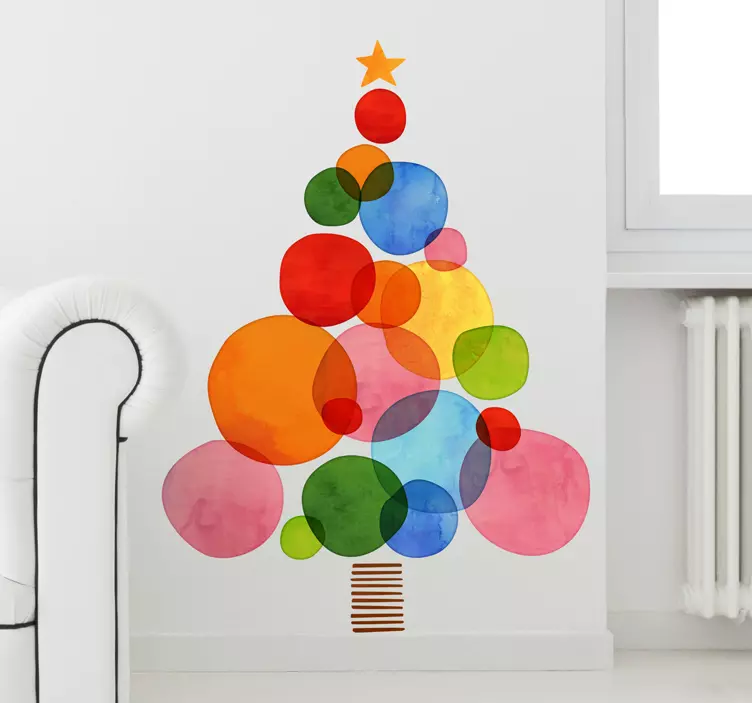Adesivo natal árvore de cores - TenStickers