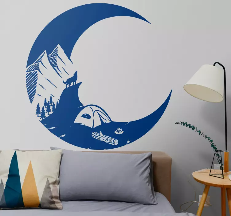 Adesivo natureza cena de acampamento na montanha - TenStickers