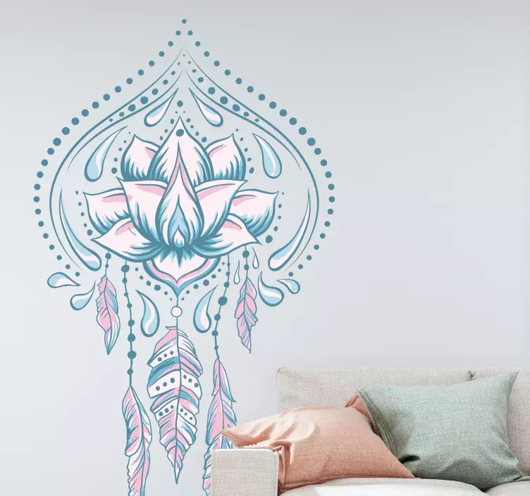 Adesivo natureza decoração floral de lótus - TenStickers