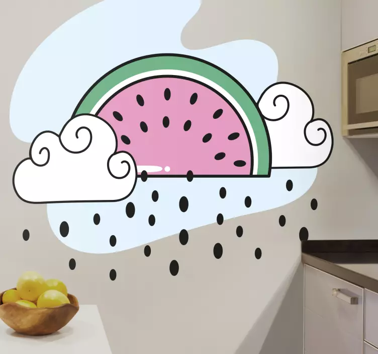 Adesivo para cozinha design de nuvem de melancia - TenStickers
