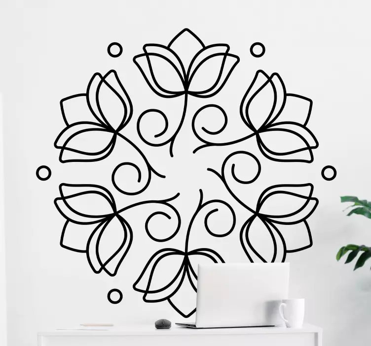 Adesivo natureza mandala botânica - TenStickers