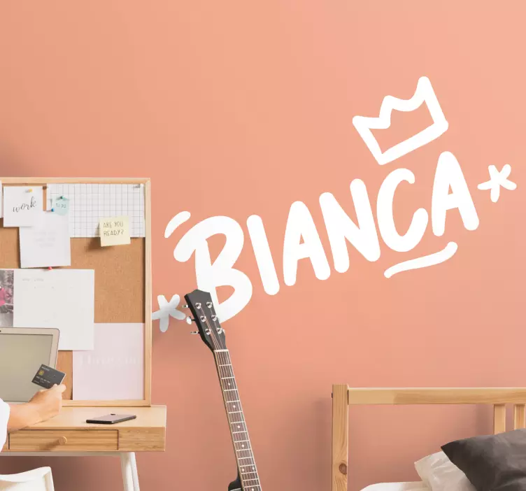 Adesivo para adolescente coroa com nome personalizado - TenStickers