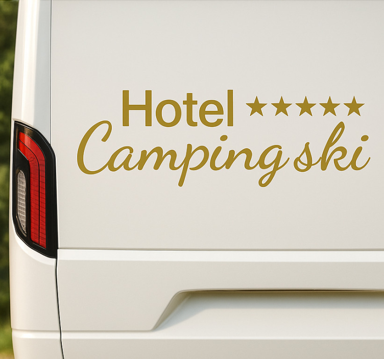 Adesivo para caravana acampamento em hotel cinco estrelas - TenStickers