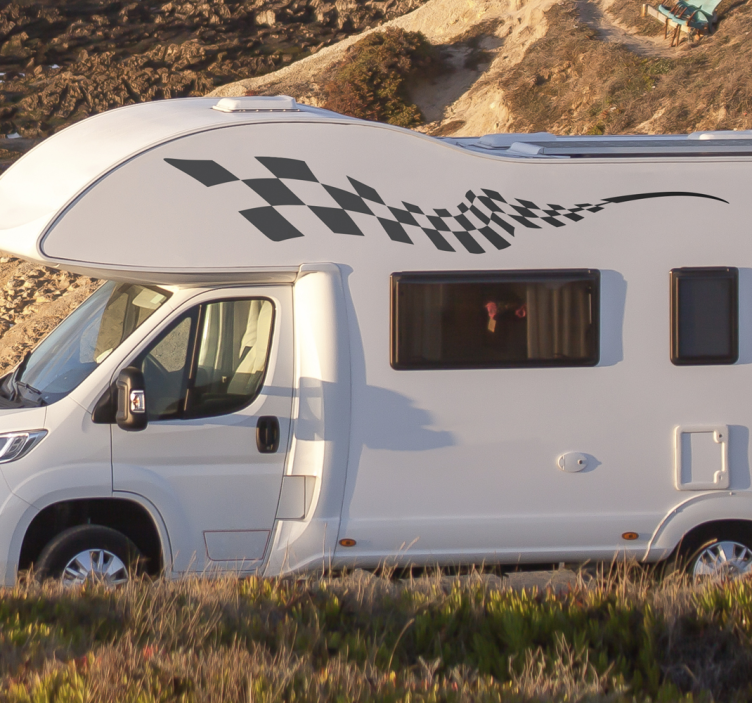 Adesivo para caravana blocos de corrida lado - TenStickers
