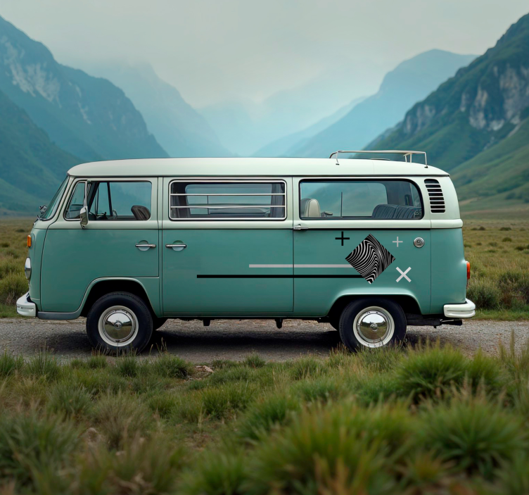 Adesivo para caravana listras cinzas - TenStickers