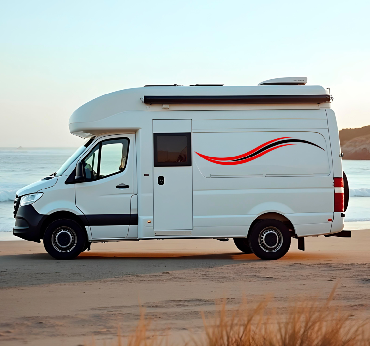 Adesivo para caravana listras onduladas - TenStickers