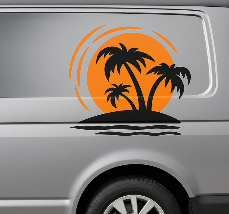 Adesivo para caravana pôr do sol tropical - TenStickers