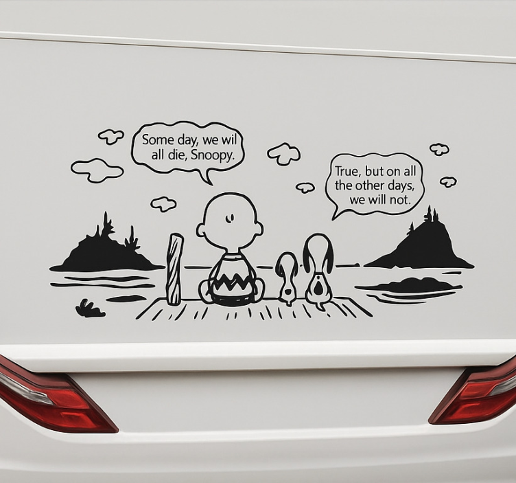 Adesivo para caravana snoopy e charlie lake - TenStickers