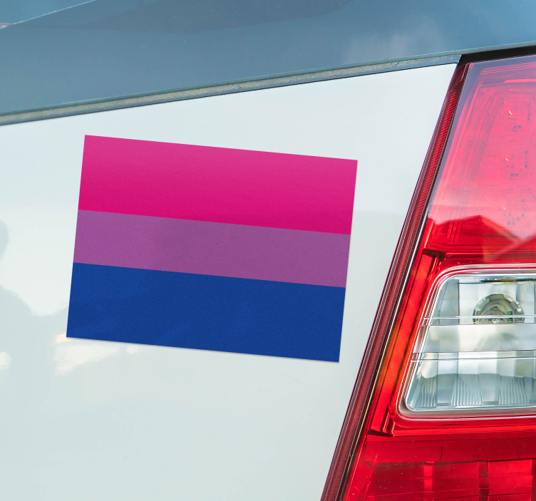 Adesivo para carro bandeira bissexual - TenStickers