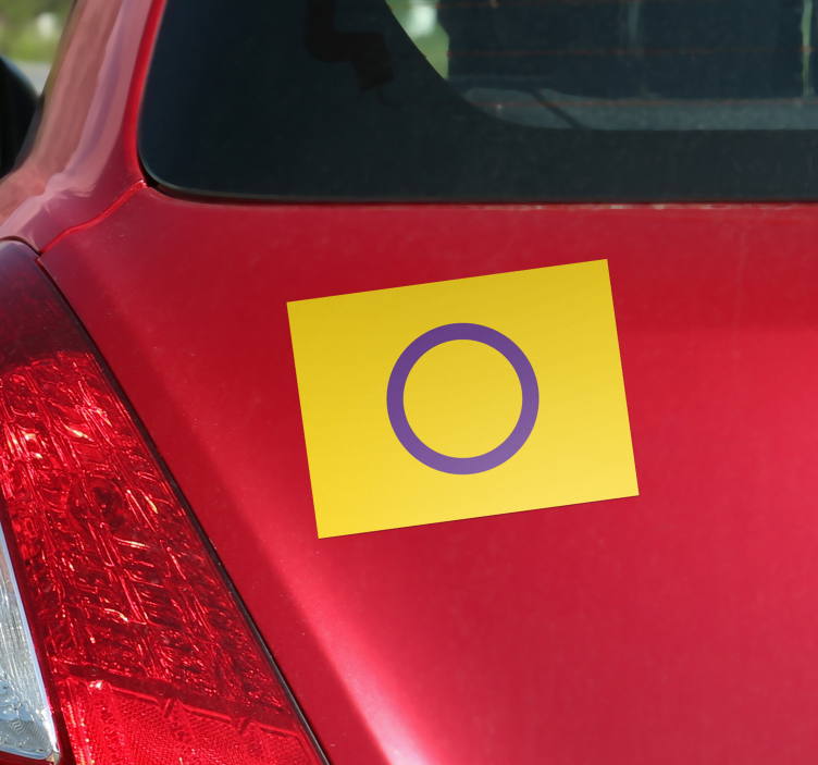 Adesivo para carro bandeira intersexo - TenStickers