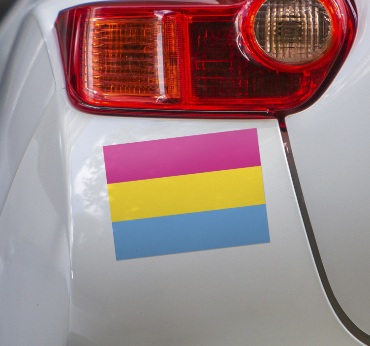 Adesivo para carro bandeira pansexual - TenStickers