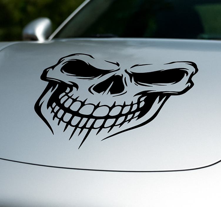 Adesivo para carro caveira sorridente capô - TenStickers