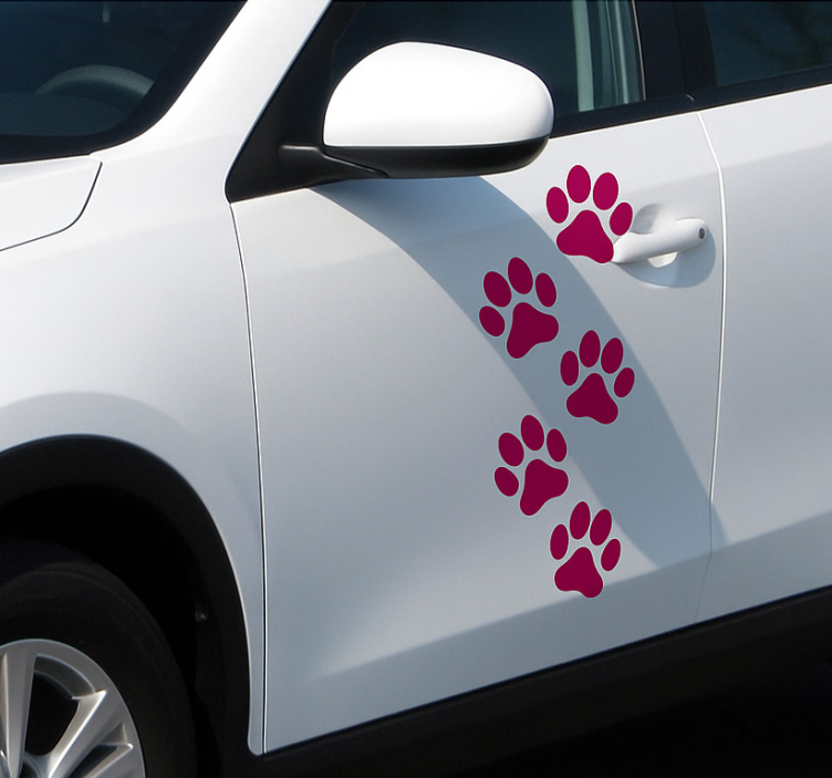 Adesivo para carro conjunto de patas monocromáticas - TenStickers