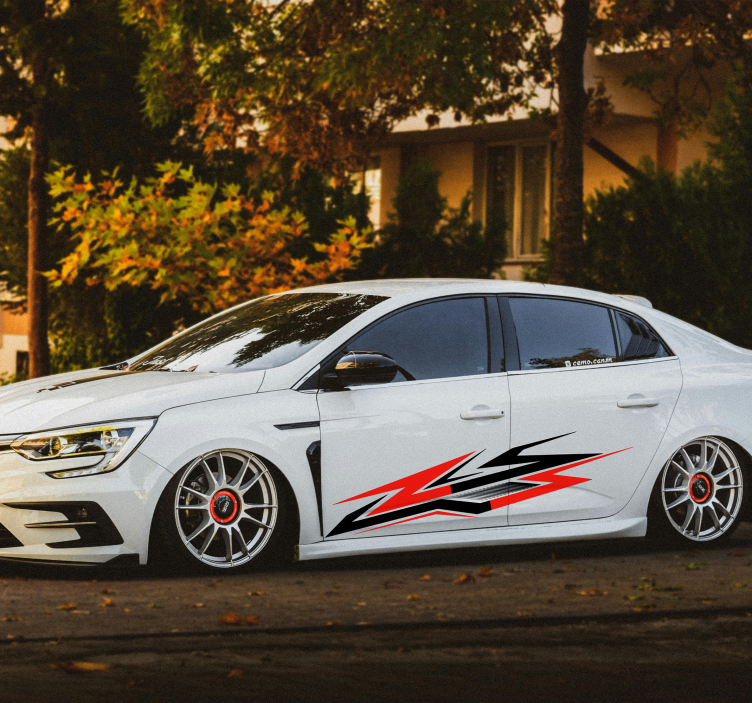 Adesivo para carro estilo de corrida lateral de dois tons - TenStickers