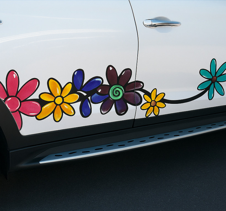 Adesivo para carro floral para envelopamento - TenStickers