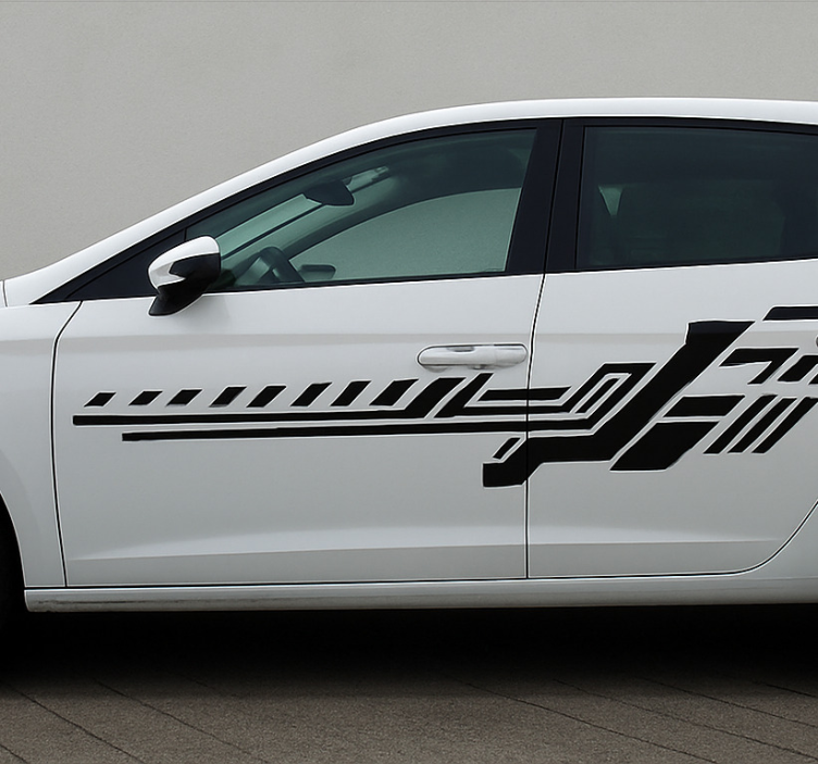 Adesivo para carro listras pretas tribais - TenStickers