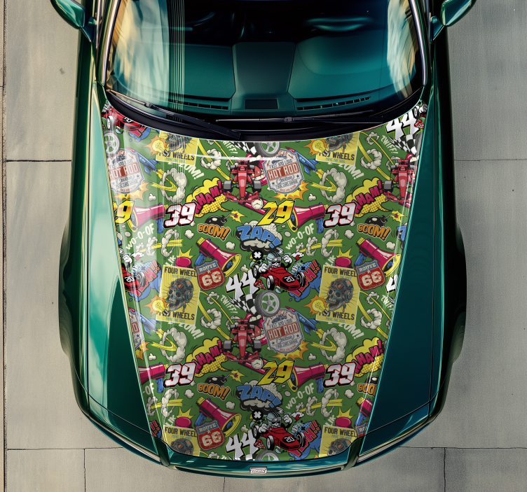 Adesivo para carro multicolorido para capô - TenStickers