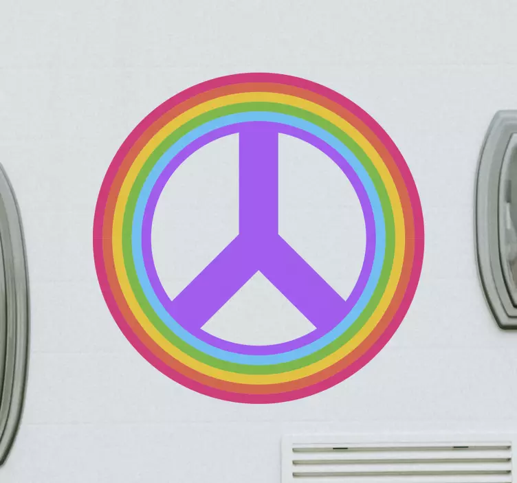 Adesivo para carro símbolo da paz arco-Íris - TenStickers