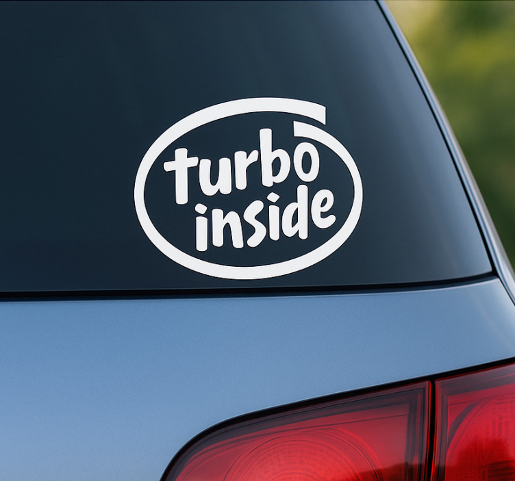 Adesivo para carro turbo dentro da citação - TenStickers