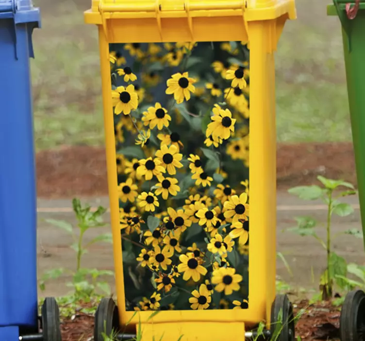 Adesivo para container cena de flores vibrantes - TenStickers