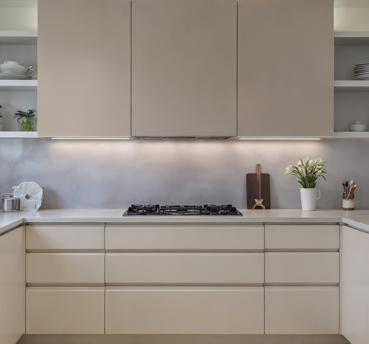 Adesivo para cozinha folha de cor creme - TenStickers