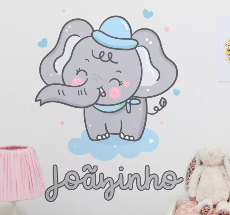 Adesivo para crianças adorável figura de elefante - TenStickers