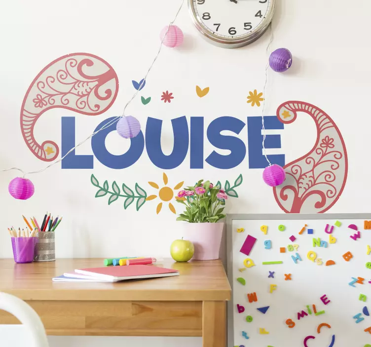 Adesivo para crianças decoração de nome personalizada - TenStickers