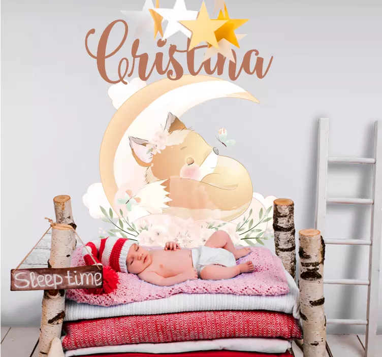 Adesivo para crianças design de raposa personalizado - TenStickers