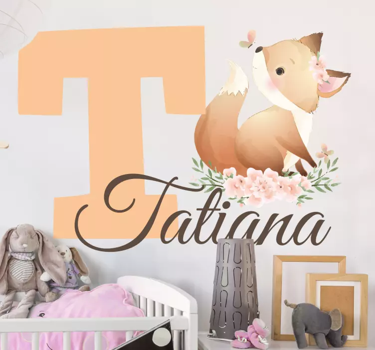 Adesivo para crianças motivo de raposa caprichoso - TenStickers