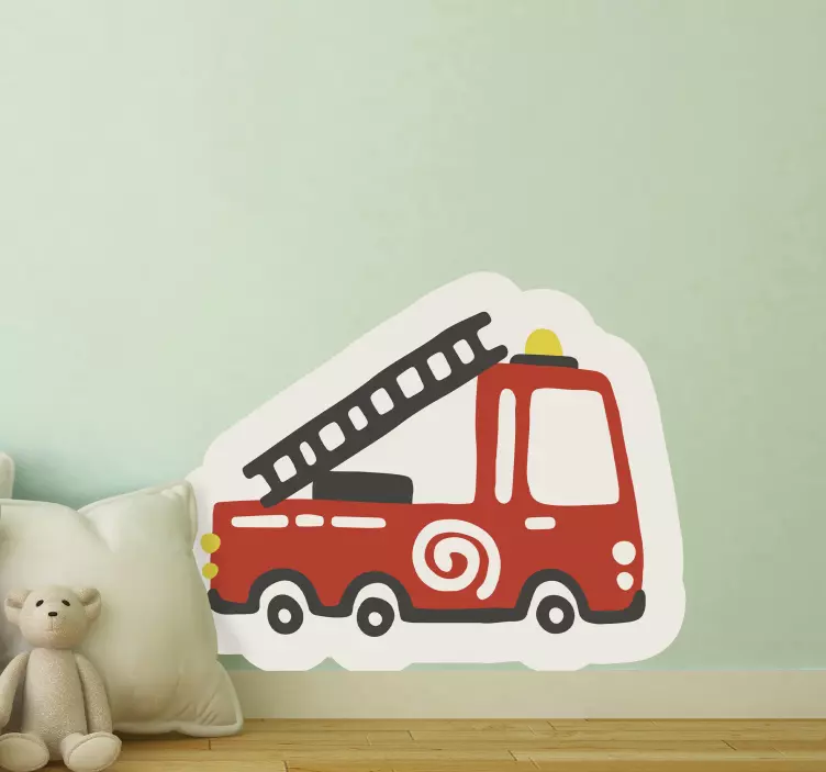 Adesivo para crianças projeto de caminhão de bombeiros - TenStickers