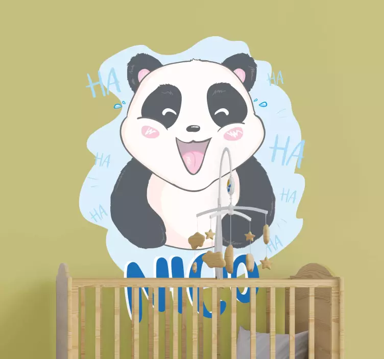Adesivo para crianças rosto alegre de panda - TenStickers