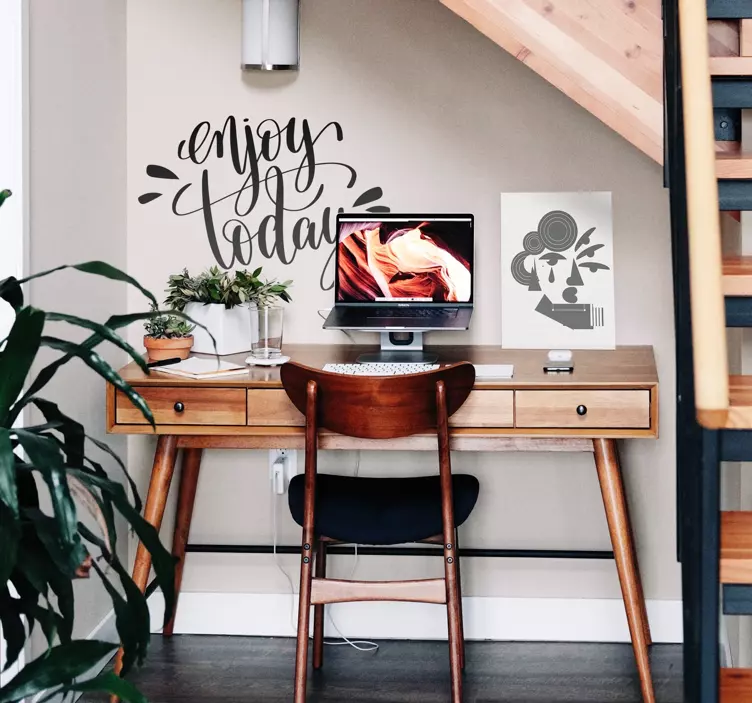 Adesivo para escritório aproveite hoje frase motivacional - TenStickers