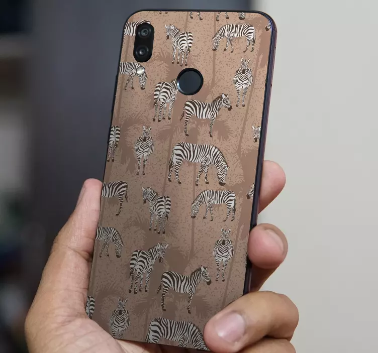 Adesivo para Huawei capa com estampa de zebra - TenStickers