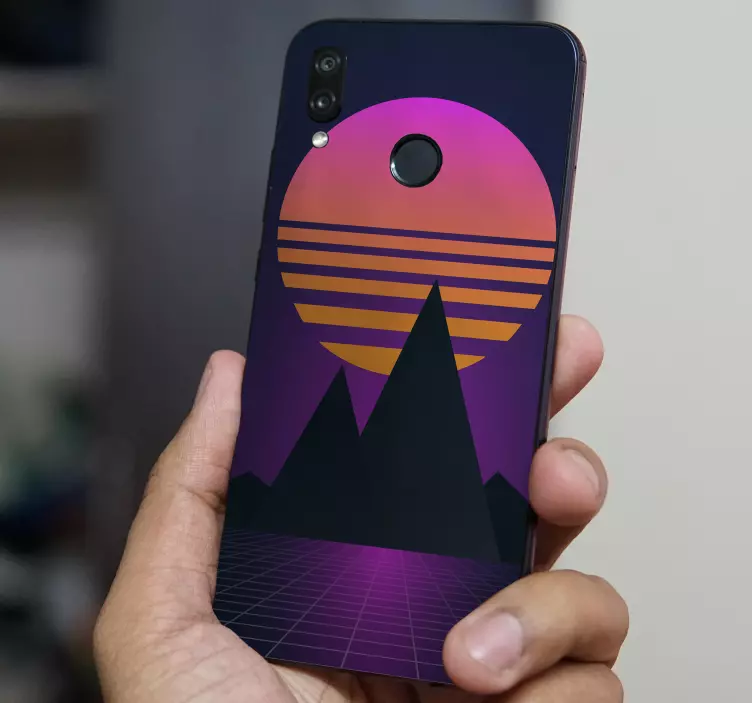 Adesivo para Huawei cena de pôr do sol na montanha - TenStickers