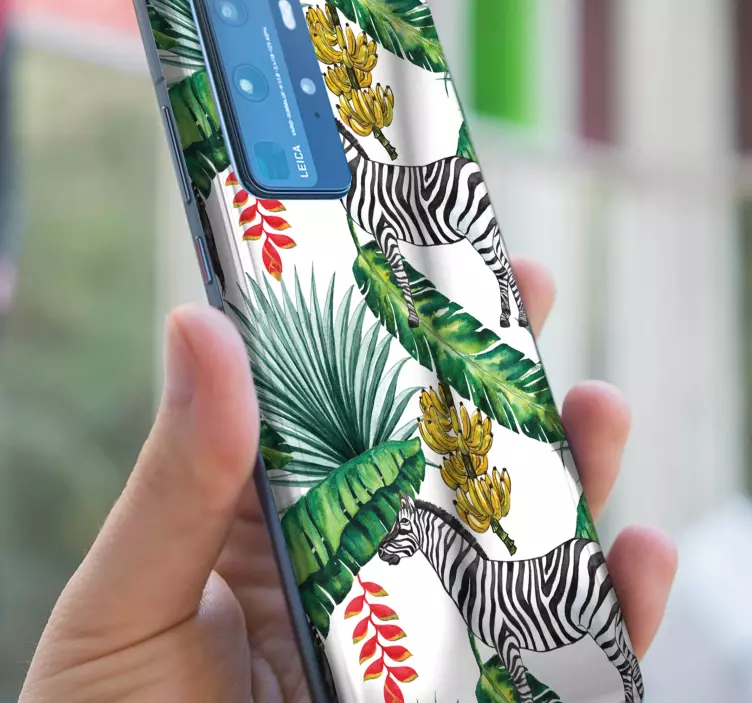 Adesivo para Huawei design tropical zebra - TenStickers